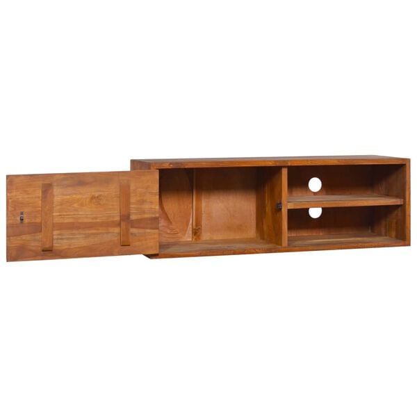 vidaXL Mueble de TV de pared madera maciza de teca 180x30x30 cm