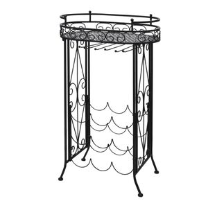 vidaXL Botellero de metal con soportes para copas para 9 botellas