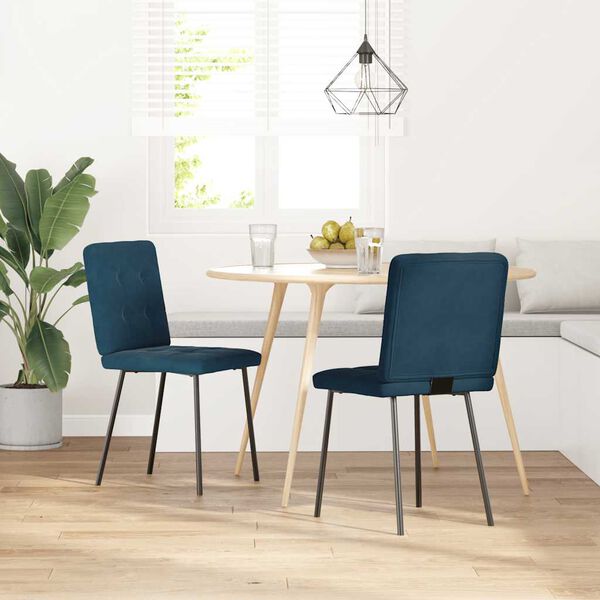 vidaXL Sillas de comedor 2 unidades terciopelo azul