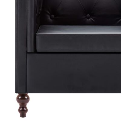 vidaXL Set de sofás de 2 piezas con tapizado de cuero sintético negro