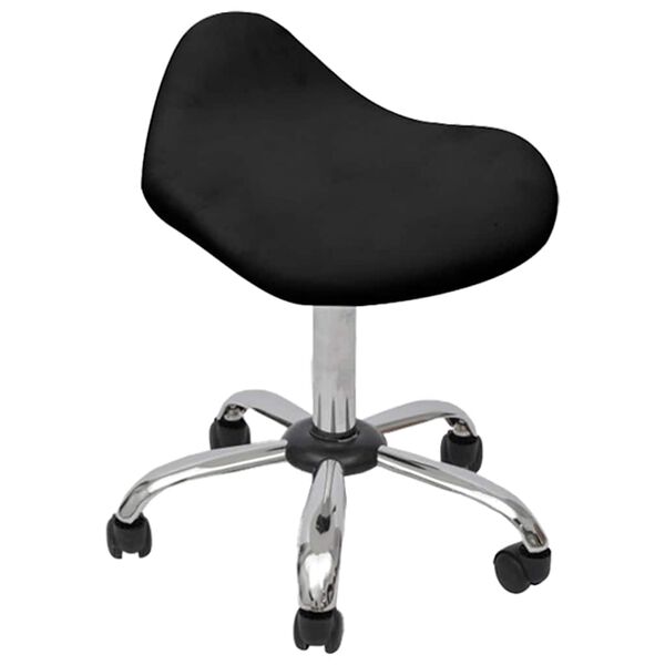 vidaXL Taburete de spa de sal&oacute;n Negro 50 x 50 x (58,5-74,5) cm