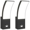 vidaXL L&aacute;mparas de pared LED exterior con sensor 2 uds aluminio negro