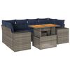 vidaXL Set de sof&aacute;s de jard&iacute;n 7 pzas con cojines rat&aacute;n sint&eacute;tico gris