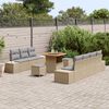 vidaXL Conjunto de sof&aacute;s de jard&iacute;n 10 pcs Beige rat&aacute;n sint&eacute;tico