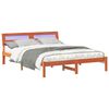 vidaXL Estructura de cama con cabecera Marr&oacute;n cera 160 x 200 cm