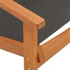 vidaXL Silla de jardín madera maciza de eucalipto y textilene negro