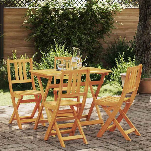 vidaXL Juego Bistro de Jardín 5 pcs Marrón Madera de Acacia Sólida
