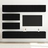 vidaXL Conjunto de mueble de TV 4 pcs Roble Negro Madera de Ingenier&iacute;a