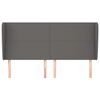 vidaXL Cabecero con orejas cuero sint&eacute;tico gris 163x23x118/128cm