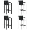 vidaXL Taburetes de cocina 4 unidades rat&aacute;n sint&eacute;tico negro