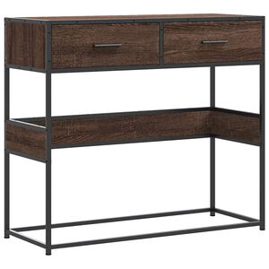 vidaXL Mesa consola madera de ingenier&iacute;a marr&oacute;n roble 90x35x80 cm