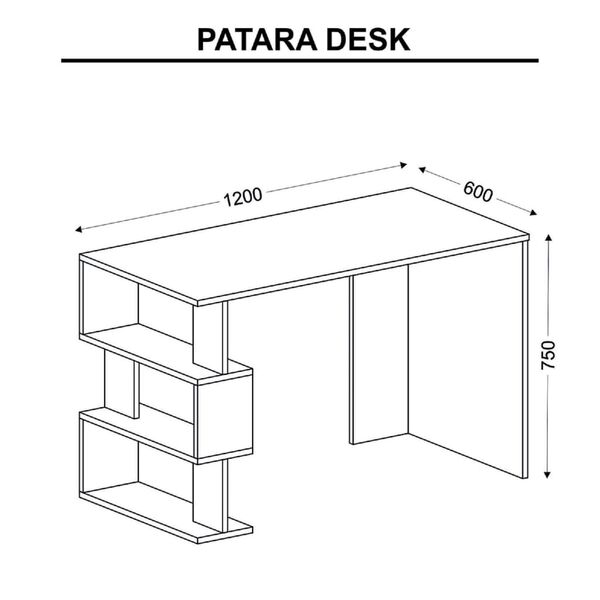 Homemania Escritorio de ordenador Patara blanco antracita 120x60x75 cm
