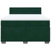 vidaXL Cama box spring con colch&oacute;n terciopelo verde oscuro 140x190 cm