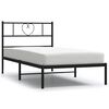 vidaXL Estructura cama sin colch&oacute;n con cabecero metal negro 100x200 cm