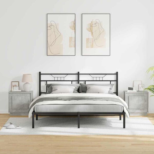 vidaXL Armario de Noche 2 pcs Gris Concreto 44 x 34,5 x 45 cm