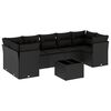 vidaXL Set de sof&aacute;s de jard&iacute;n 8 piezas y cojines rat&aacute;n sint&eacute;tico negro