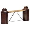 vidaXL Banco con c&aacute;ntaros de leche madera maciza de mango 150x33x64 cm