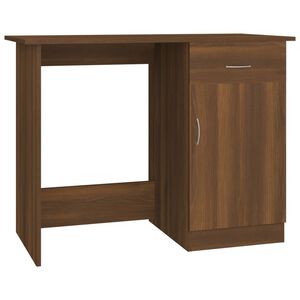 vidaXL Escritorio de madera contrachapada marr&oacute;n roble 100x50x76 cm