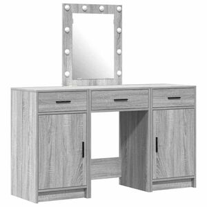 vidaXL Mesa Tocador Gris 50 x 41 x 135 cm Madera de ingenier&iacute;a
