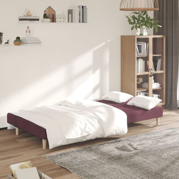 vidaXL Sof&aacute; cama de 2 plazas tela morado