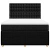 vidaXL Cama box spring con colch&oacute;n tela negro 140x200 cm