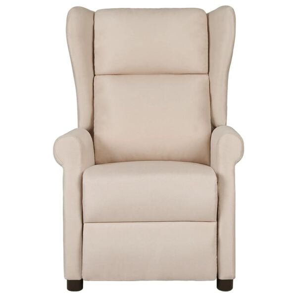 vidaXL Sill&oacute;n reclinable de cuero sint&eacute;tico blanco crema