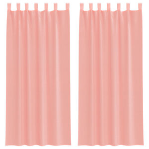 vidaXL Cortinas de gasa con trabillas 2 uds rosa 140x245 cm