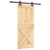 vidaXL Puerta Corredera Natural y negro 85 x 210 cm