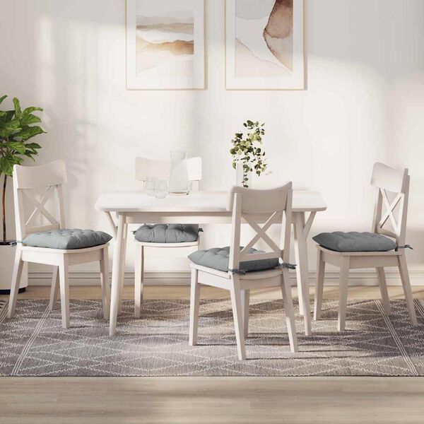 vidaXL Cojines para asiento 2 pcs Gris Claro 40 x 40 x 6 cm tela