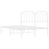 vidaXL Estructura cama sin colchón con cabecero metal blanco 120x200cm