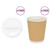 vidaXL Vasos de café de papel con tapa 1000 uds 8oz 200ml