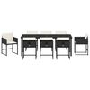 vidaXL Conjunto de Comedor de Jard&iacute;n 9 pcs Negro rat&aacute;n sint&eacute;tico