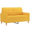 vidaXL Sof&aacute; 2 plazas con almohadas y cojines tela amarillo claro 120cm