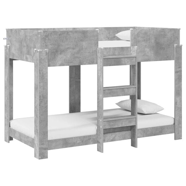 vidaXL Cama Litera para Ni&ntilde;os con colch&oacute;n Gris Concreto 80 x 160 cm
