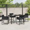 vidaXL Conjunto de Comedor de Jard&iacute;n 5 pcs Negro rat&aacute;n sint&eacute;tico