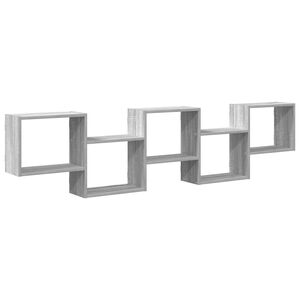 vidaXL Estante cubo de pared 5 compartimentos madera gris Sonoma
