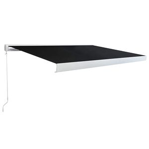 vidaXL Toldo retr&aacute;ctil Rojo y Negro 450 x 300 cm Lona y Aluminio