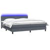 vidaXL Cama box spring con colch&oacute;n y LED terciopelo gris oscuro 200x210 cm