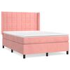 vidaXL Cama box spring con colch&oacute;n terciopelo rosa 140x190 cm