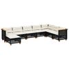 vidaXL Set de sof&aacute;s de jard&iacute;n 8 piezas y cojines rat&aacute;n sint&eacute;tico negro