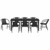 vidaXL Conjunto de Comedor de Jard&iacute;n 9 pcs Negro