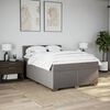 vidaXL Cama box spring con colch&oacute;n tela gris taupe 140x190 cm