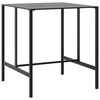 vidaXL Mesa alta de bar acero recubrimiento polvo negro 100x100x110 cm