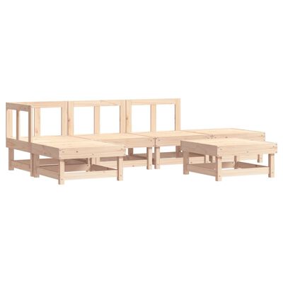 vidaXL Juego de muebles de jardín 6 piezas y cojines madera maciza