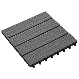 vidaXL Tile de Decking Dise&ntilde;o 3D 11 uds. Gris 30 x 30 cm WPC