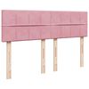 vidaXL Cama box spring con colch&oacute;n terciopelo rosa 140x190 cm