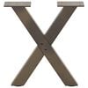 vidaXL Patas para mesa de centro en forma de X (2 unidades, acero natural, 30 x 30-31 cm)