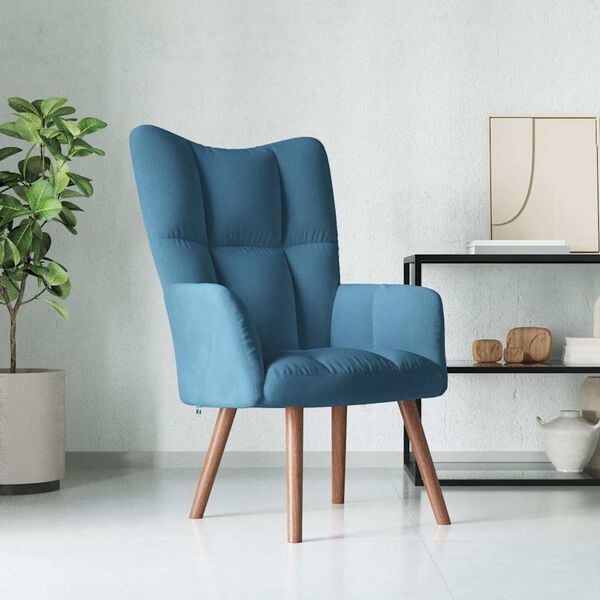 vidaXL Sill&oacute;n de relax de terciopelo azul