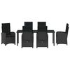 vidaXL Conjunto de Comedor de Jard&iacute;n 7 pcs Negro rat&aacute;n sint&eacute;tico