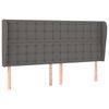vidaXL Cabecero con orejas cuero sint&eacute;tico gris 183x23x118/128cm